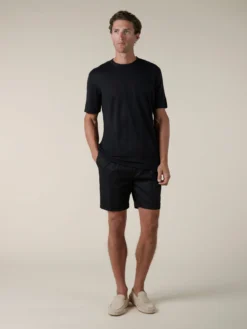 Black Linen City T-shirt -Velora Fashion aurelien t shirt men linen heren linnen black13