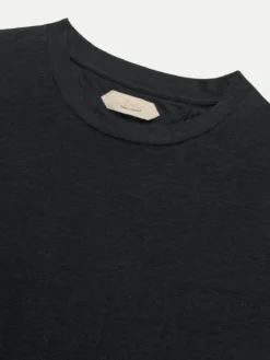 Black Linen City T-shirt -Velora Fashion aurelien t shirt men linen heren linnen black2 2