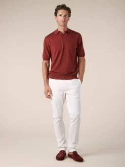 Shortsleeve Buttonless Polo Maroon -Velora Fashion aurelien t shirt men linen heren linnen light blue10 59b77cad 3cb2 436b 9a1a 42867394702d