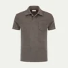 Ash Grey Terry Towelling Polo Shirt