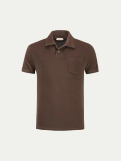 Chocolate Terry Towelling Polo Shirt