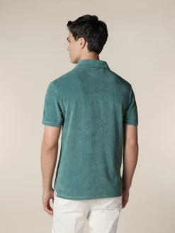 Emerald Terry Towelling Polo Shirt -Velora Fashion aurelien terry towelling polo men badstof poloshirt heren emerald1 scaled