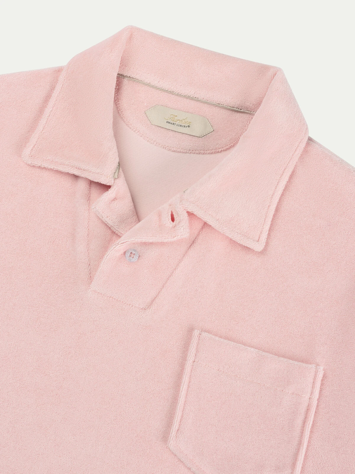 Soft Pink Terry Towelling Polo Shirt 4 Soft Pink Terry Towelling Polo Shirt - Image 2