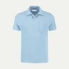 Light Blue Terry Towelling Polo Shirt -Velora Fashion aurelien terry towelling polo men badstof poloshirt heren lightblue1