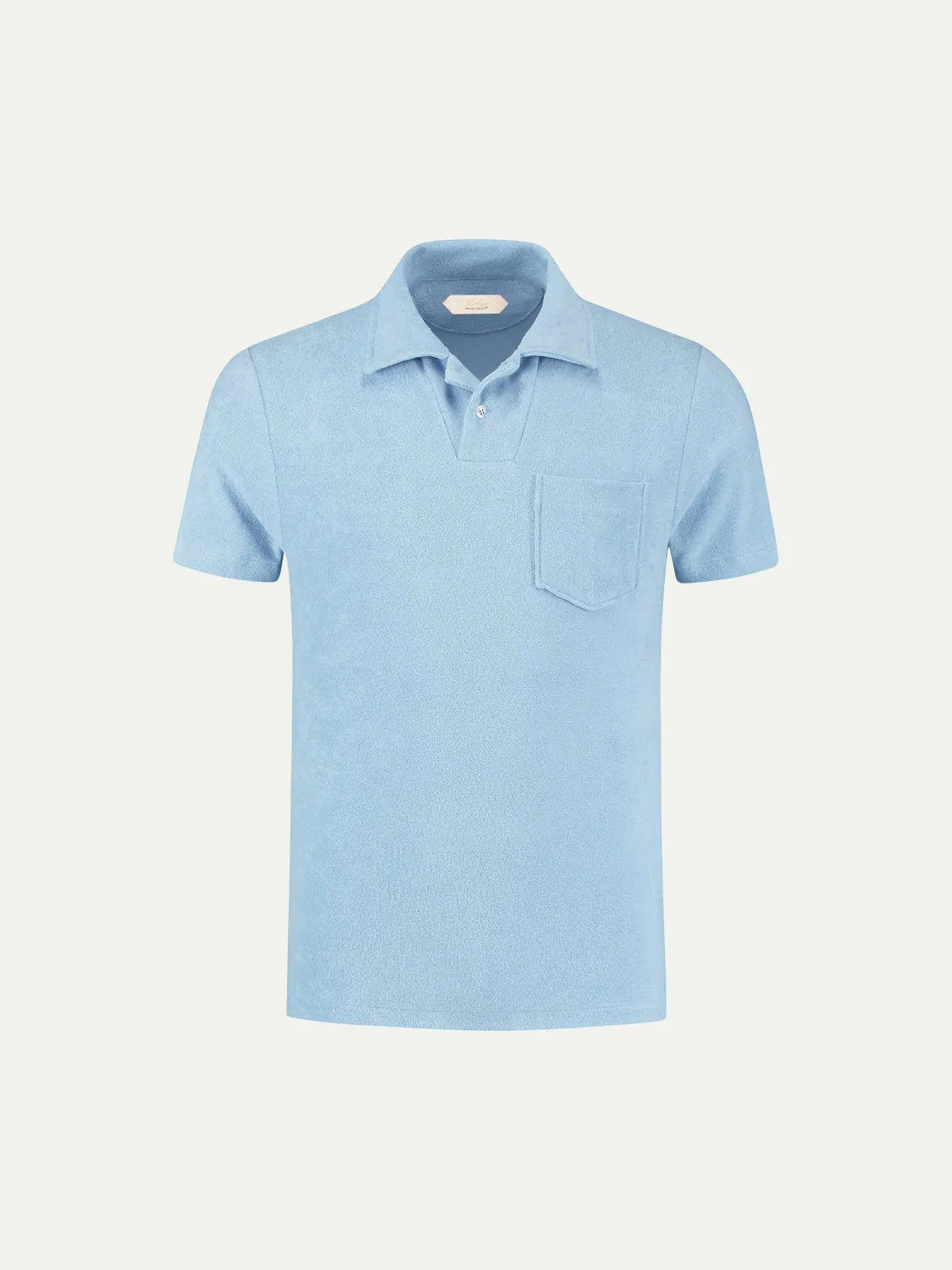Light Blue Terry Towelling Polo Shirt 3 Light Blue Terry Towelling Polo Shirt