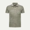 Pistache Terry Towelling Polo Shirt -Velora Fashion aurelien terry towelling polo men badstof poloshirt heren pistache1