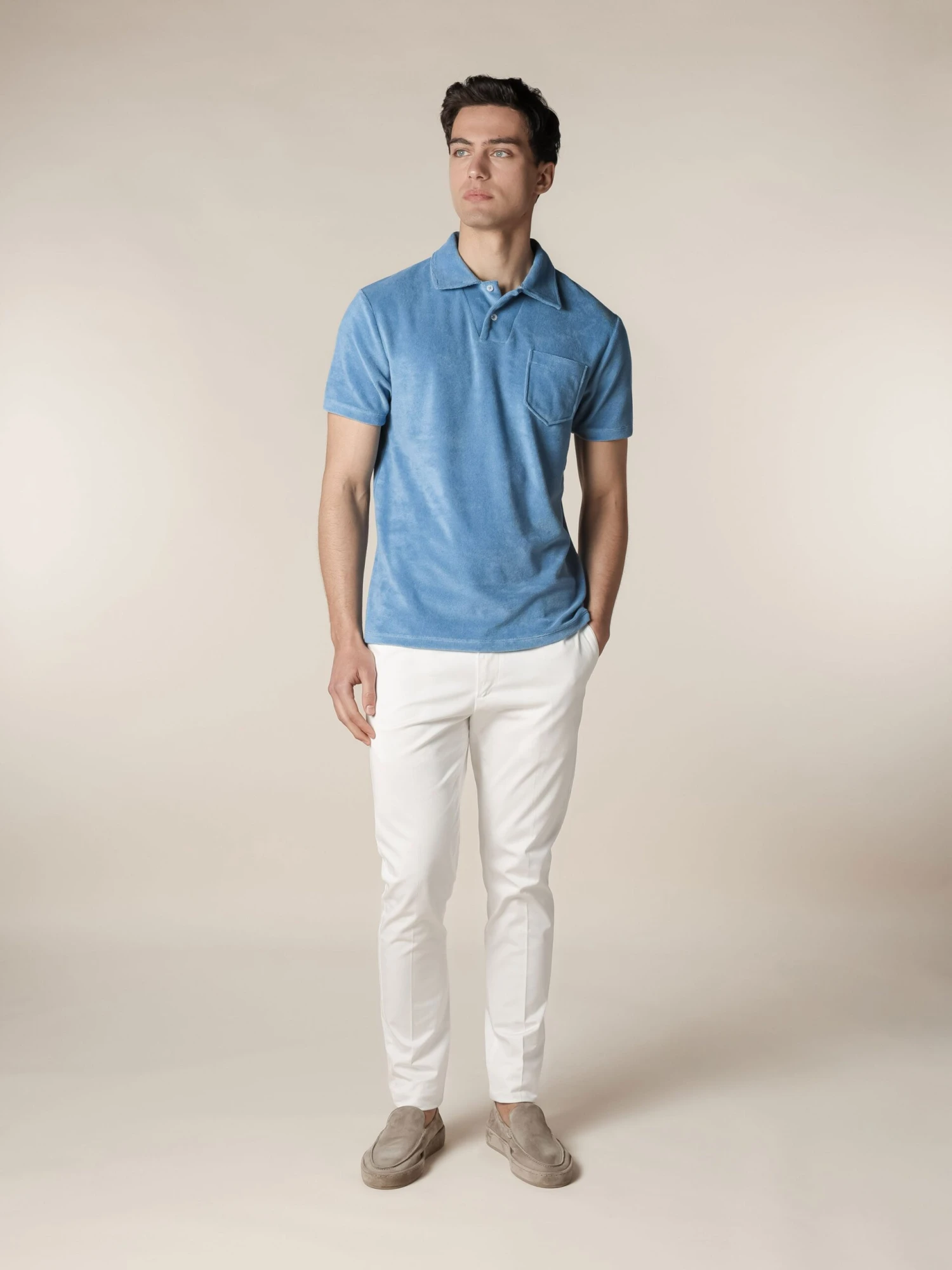 Sapphire Terry Towelling Polo Shirt 8 Sapphire Terry Towelling Polo Shirt - Image 6