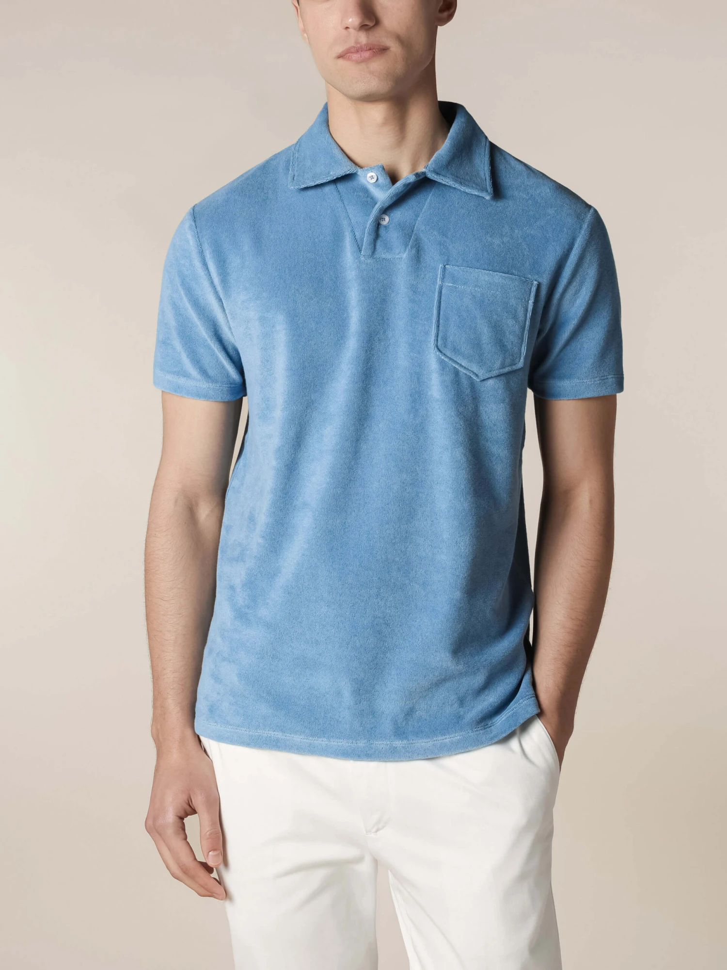 Sapphire Terry Towelling Polo Shirt 4 Sapphire Terry Towelling Polo Shirt - Image 2