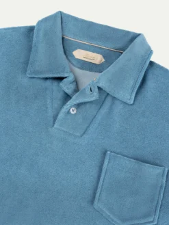 Sapphire Terry Towelling Polo Shirt 10 Sapphire Terry Towelling Polo Shirt -Velora Fashion aurelien terry towelling polo men badstof poloshirt heren sapphire blue2 2