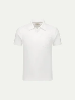 White Terry Towelling Polo Shirt