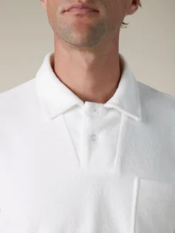 White Terry Towelling Polo Shirt -Velora Fashion aurelien terry towelling polo men badstof poloshirt heren white18 d4492345 d33b 488b 8cd3 60836468876f