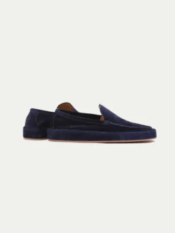 Navy Voyager Loafer -Velora Fashion aurelien voyager slip on loafer suede navy3
