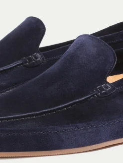 Navy Voyager Loafer -Velora Fashion aurelien voyager slip on loafer suede navy4