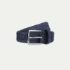 Navy Woven Suede Belt